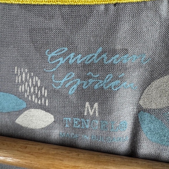 Gudrun Sjoden Gray Leaf Print Tencel Long Sleeve Midi Dress Size M Pockets - Picture 2 of 8